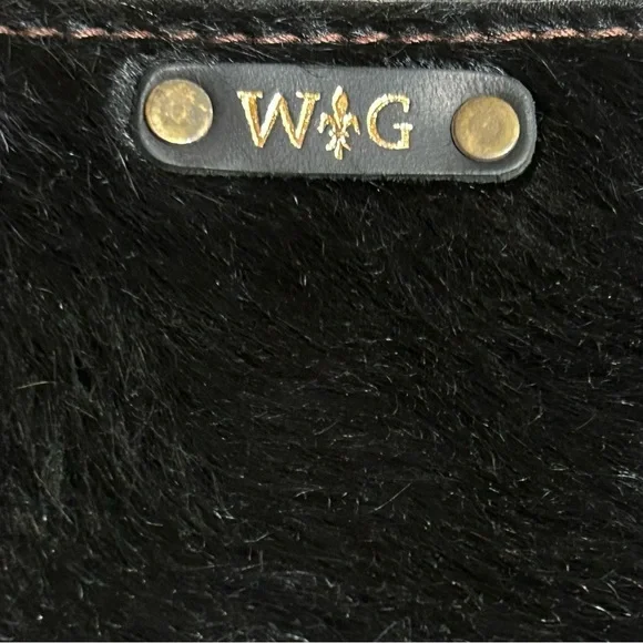 NEW Wild Goose Bags WG Cowhide Cow Hair & Leather Crossbody Purse Black - Picture 5 of 6